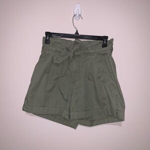 Olive Green Women's Shorts Olive Green tie jean like shorts Loft 4
